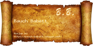 Bauch Babett névjegykártya
